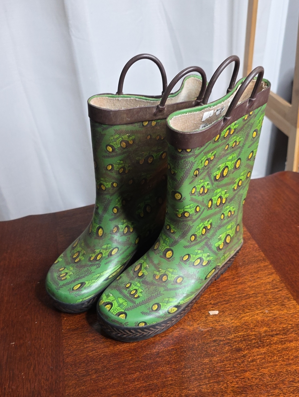 Western Chief Green Tractor Pattern Kids Rain Boots